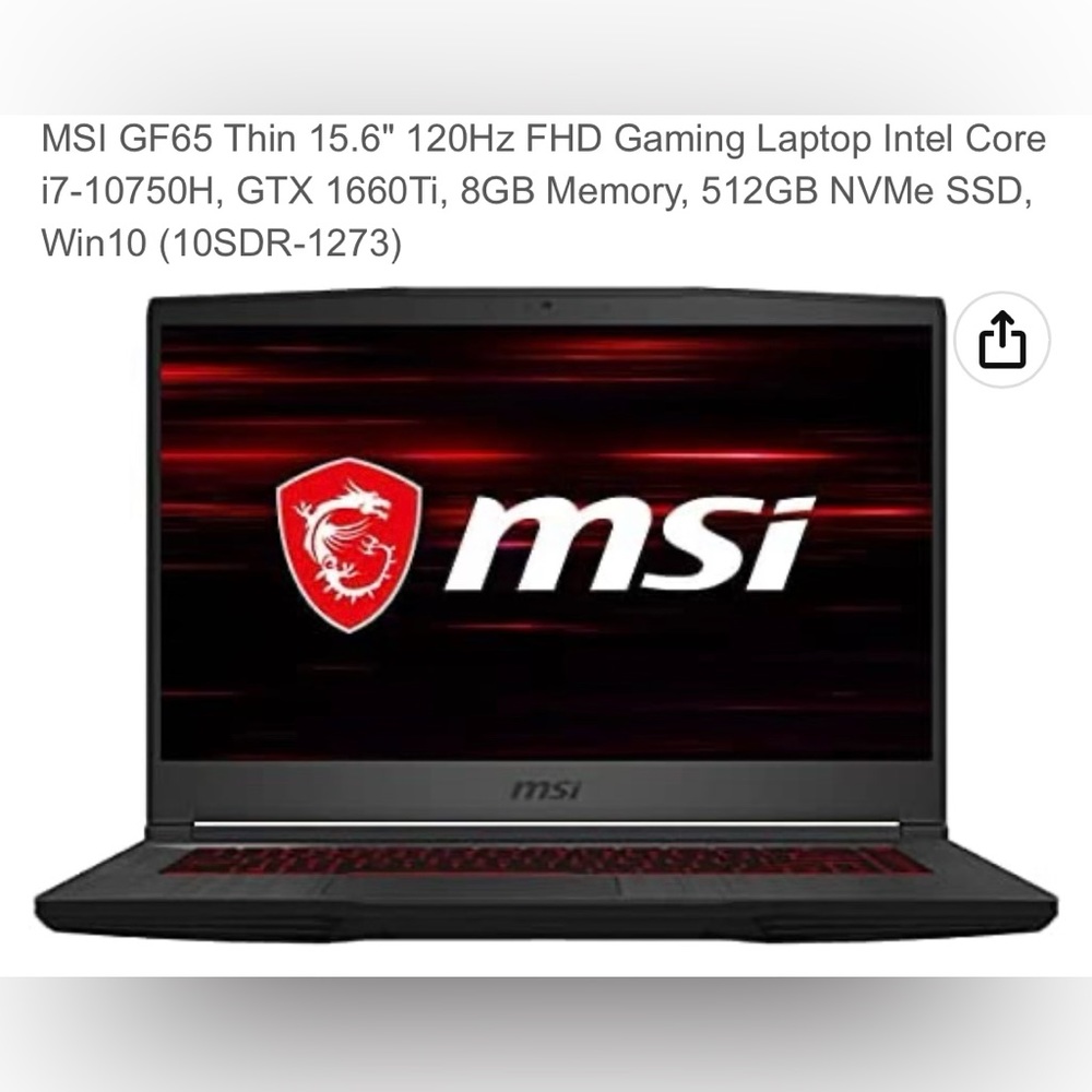 MSI GF65 Thin 15.6” Laptop